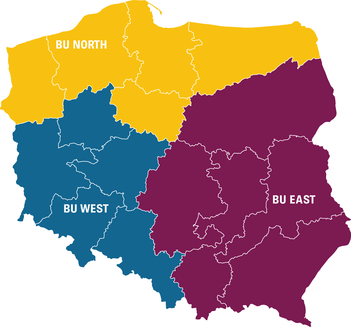 Przedstawiciele ADAMA Polska - mapa
